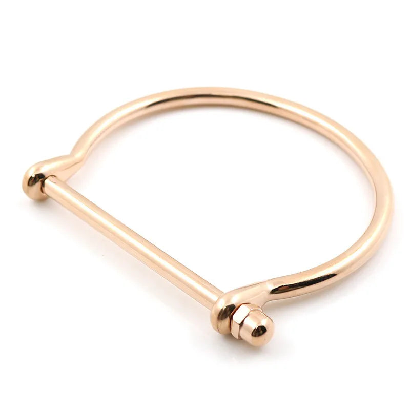 Fashion Punk Love Bangle Bracelet Woman Men Horseshoe Bracelets Stainless Steel Wedding Party Charming Cuff Wristband Jewelry