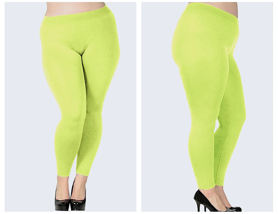 Women's Plus Size Modal Seamless High Waist Leggings Full Length Stretchy Basic