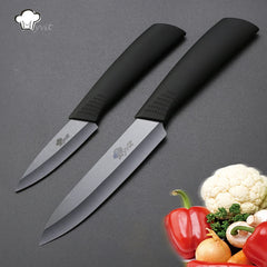 Kitchen Ceramic Knives 3" Paring 5" Slicing Ceramic Knife Black Blade Kitchen Knives