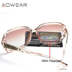 Sunglasses Women Polarized Square Vintage Sun Glasses Ladies Diamond