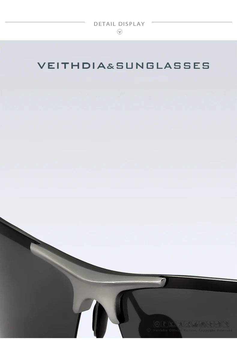 VEITHDIA Aluminum Magnesium Men's Sunglasses Polarized UV400 Coating Mirror Sun Glasses Outdoor Male Eyewear Accessories 6588