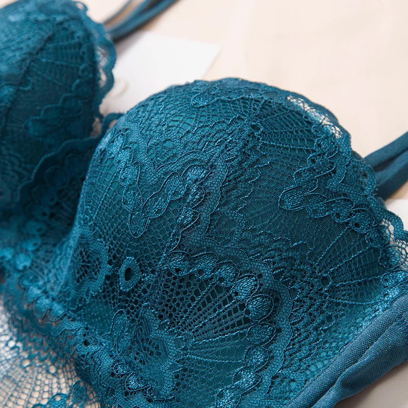 Comfortable Gathering Underwear Suit push up bra Ring-free lace edge