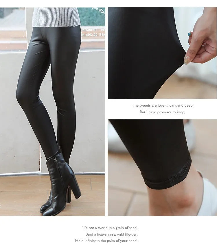 Winter Warm 100kg Fat MM Plus Size Women Plus Velvet Solid Color Imitation Leather