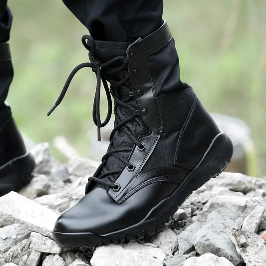 Lightweight Military Black Boots Men Breathable Summer Shoes Tactical Combat Boots