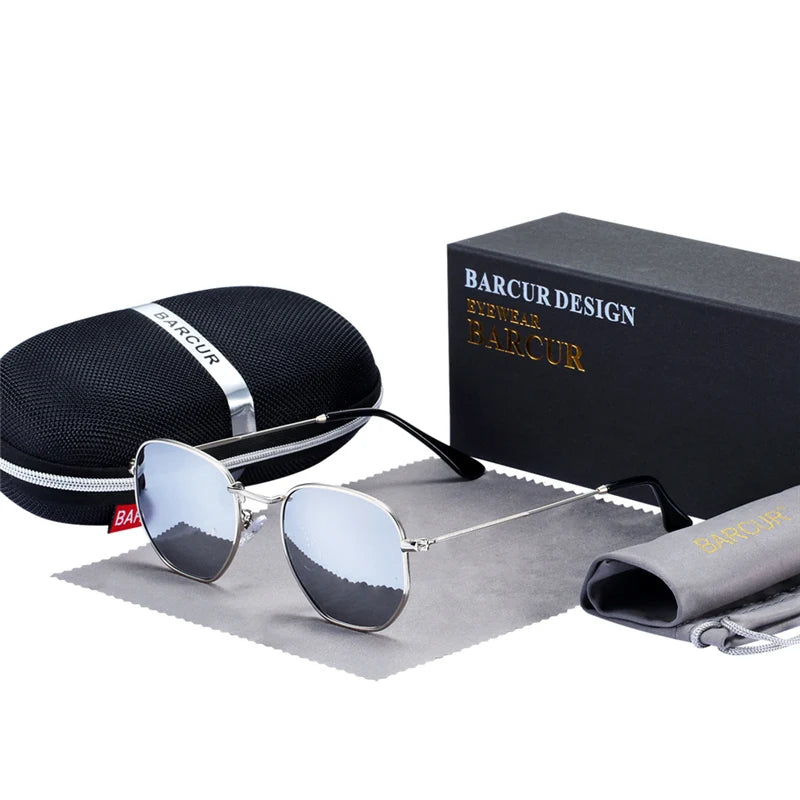 Sunglasses Man Hexagon Sunglasses Metal Frame Eyewear Sunglasses