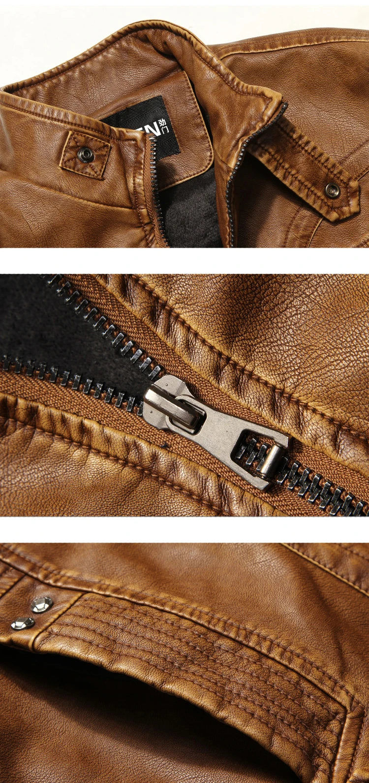 Autumn Winter Mens PU Leather Jacket Motorcycle Leather Coats Mens