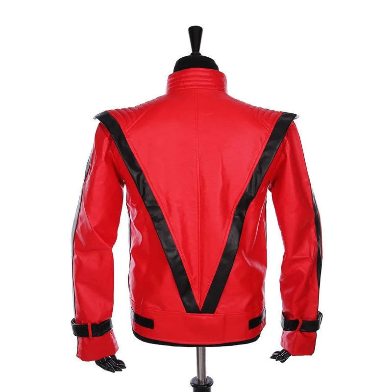 Michael Scary Night Red Leather Jacket Best Halloween Costume Christmas Gift