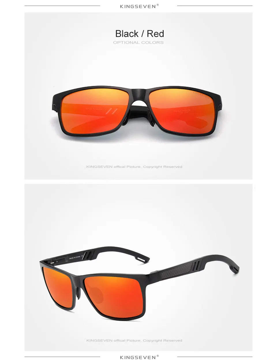 KINGSEVEN Men's Polarized Sunglasses Full Frame Aluminum Material Driving Glasses Eyewear Shades For Men Oculos masculino