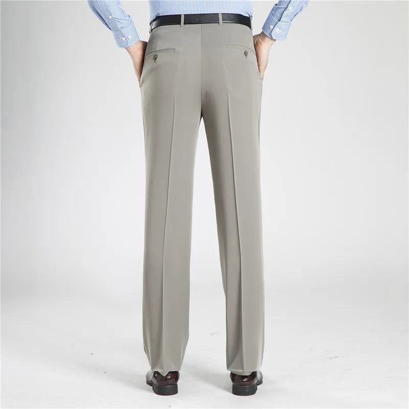 Mens Trousers Formal  Summer Suit Pants Men Office  Cotton Pants Straight Loose