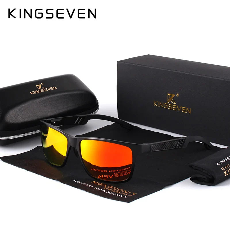 KINGSEVEN Men's Polarized Sunglasses Full Frame Aluminum Material Driving Glasses Eyewear Shades For Men Oculos masculino