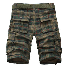 Men Shorts Fashion Plaid Beach Shorts Mens Casual Shorts Military Short