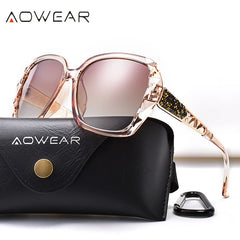 Sunglasses Women Polarized Square Vintage Sun Glasses Ladies Diamond