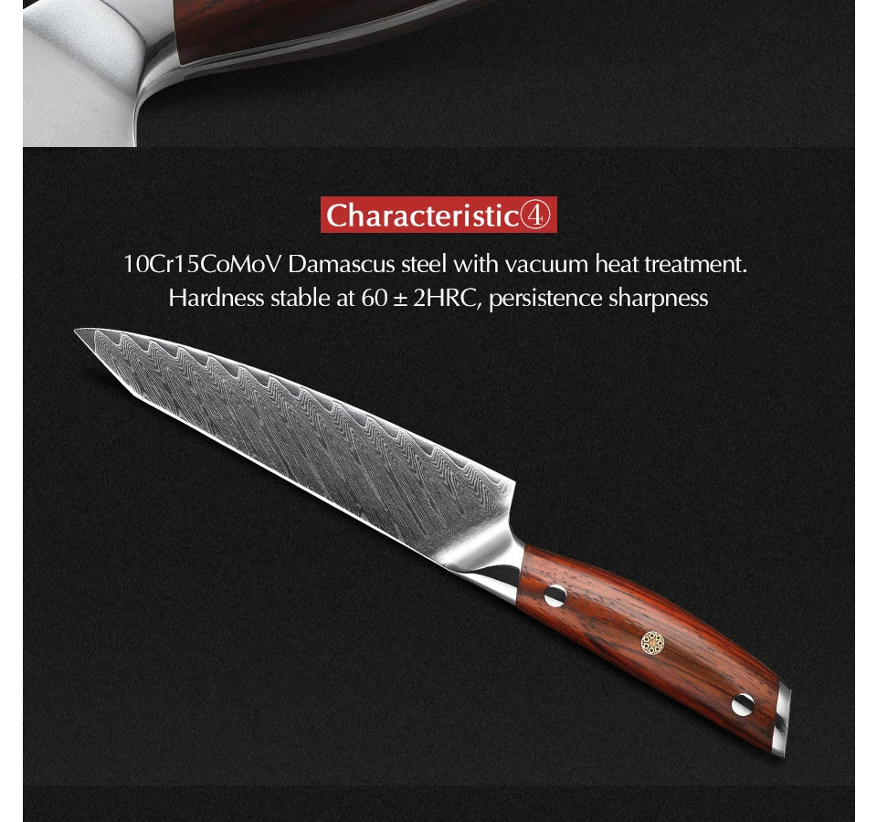 5" Utility Knife Damascus Professional Kitchen Knives Japanese High Carbon