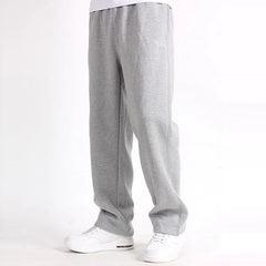 Men Plus Size Pants Solid Baggy Loose Elastic Pants Cotton Sweatpants Casual Pants