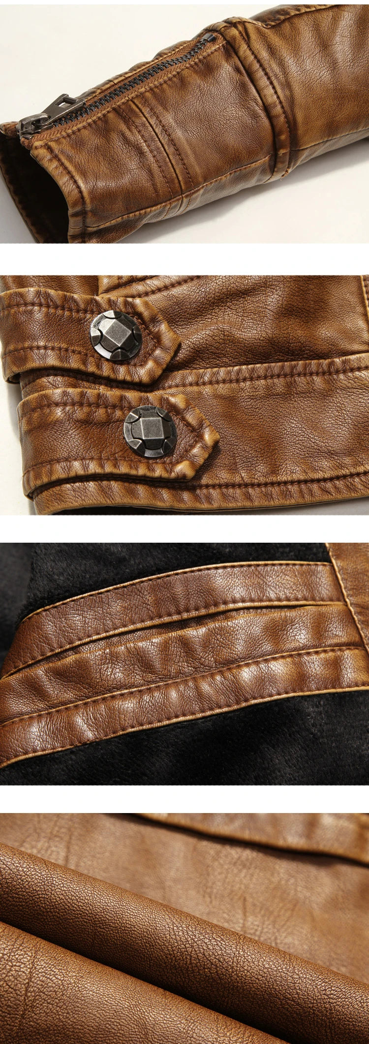 Autumn Winter Mens PU Leather Jacket Motorcycle Leather Coats Mens