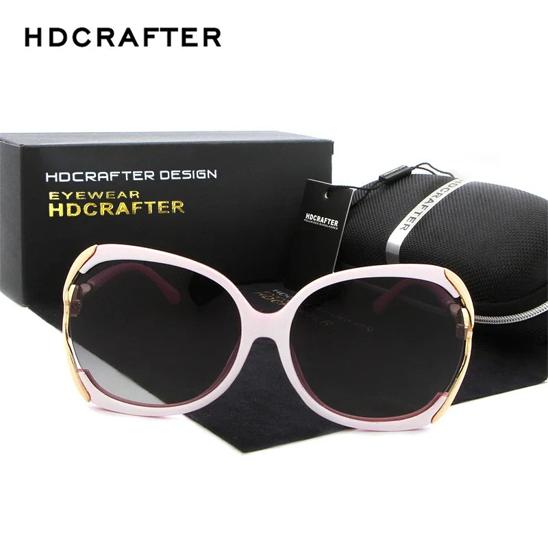 HDCRAFTER Luxury Brand Polarized Sunglasses Women Designer Cat Eye Sun Glasses for Women oculos de sol with Original Box