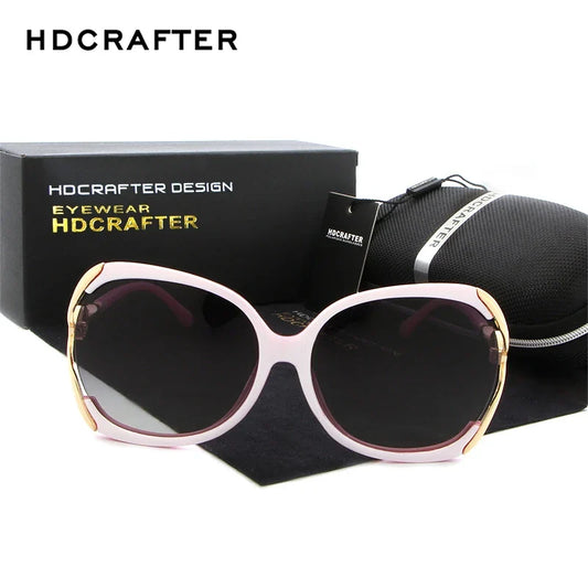 HDCRAFTER Luxury Brand Polarized Sunglasses Women Designer Cat Eye Sun Glasses for Women oculos de sol with Original Box