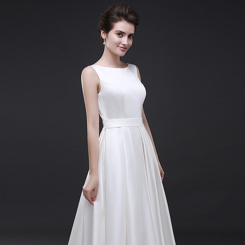 White Bridesmaid Dresses: Beach Wedding Dresses Vestido Noiva Simple White