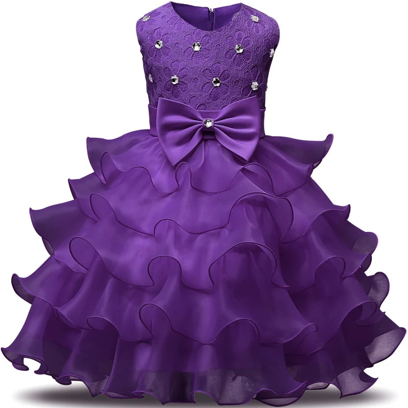 Flower Girl Dress Tutu Fluffy  Baby Girls Dresses Vestidos Wedding Party Children