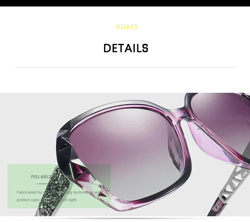 KDEAM Shiny For Women Sunglasses Polarized Butterfly Diamond Designer Sun Glasses Female UV-protected and Box