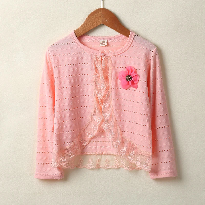 Kids Shrug Girls Jacket Cotton Sweet Girls Cardigan Sweater Kids Clothes