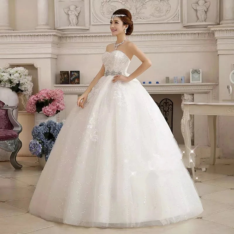 White Bridesmaid Dresses: Plus size Sequins Red White Wedding Dresses Bride