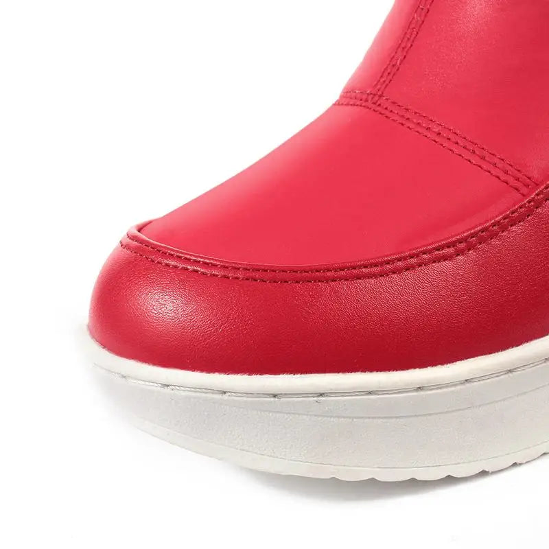 SIZE 35-44 Ladies snow boots wedges heels slip on women winter boots