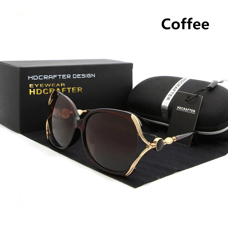 HDCRAFTER Luxury Brand Polarized Sunglasses Women Designer Cat Eye Sun Glasses for Women oculos de sol with Original Box