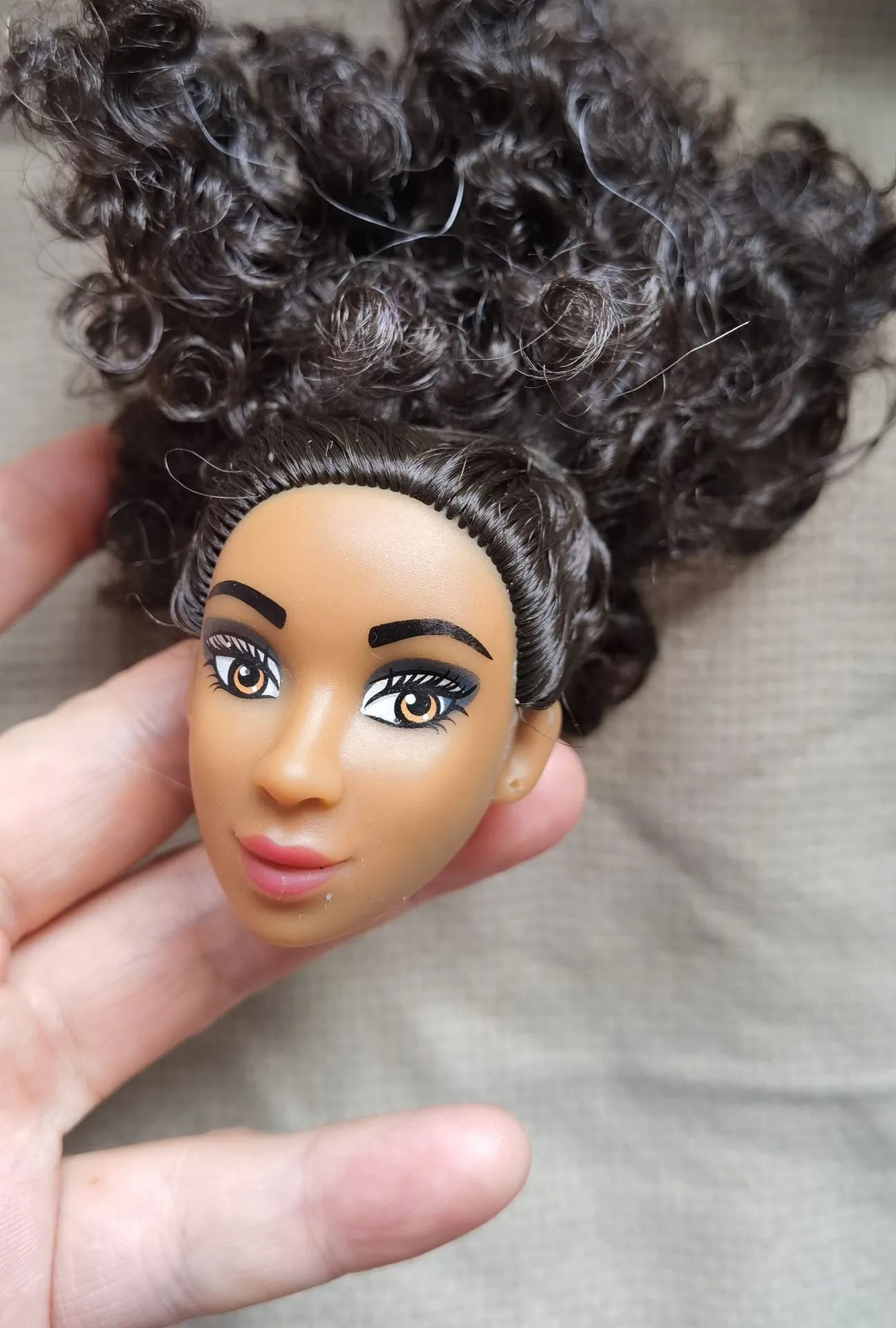 Original Doll Supermodel Star FR Heads DIY Head for 1/6 Doll Accessories Limited Special Curly haired black doll Collection gift