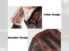 Leon S Kennedy Motorcycle Faux Leather Jacket Men Winter Fleece Plush Riders Jacket