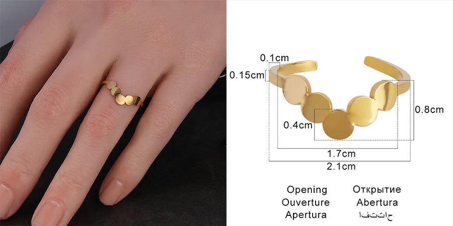 Fashion Euramerican Gold Colour Ring Rings Women Ring Stainless Steel Ring Woman