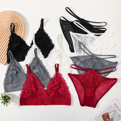 Women Lace Underwear Set Bras And Panty Sets Embroidery Bralette Backless Lingerie