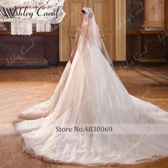 Wedding Dresses For Women 2024 Bride Long Sleeve Princess Sparkling Beaded