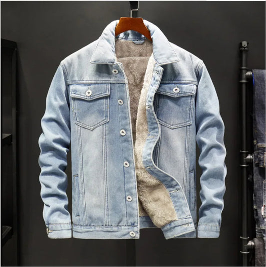 Warm Fleece Denim Jacket Winter Men Jacket Fashion MensJean Jackets