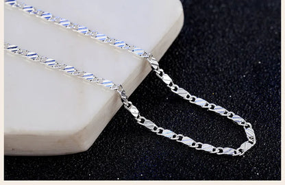 925 Sterling Silver 16/18/20/22/24/26/28/30 Inch 2mm Charm Chain Necklace