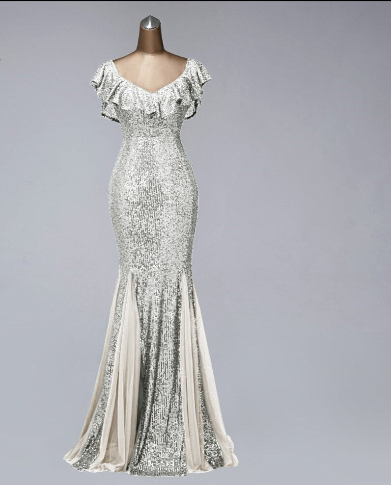 Evening wear Dresses: V-neck evening dresses long formal dress women