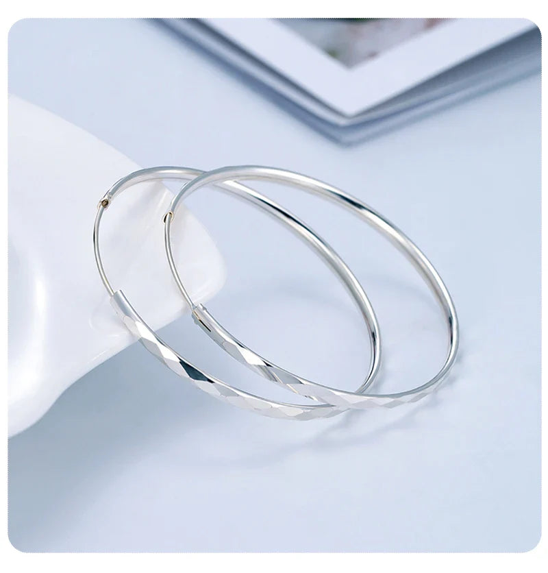 Somilia - Women's Big Hoop Earrings, New Collection 100% 925 Sterling Silver Jewelry Fashion Women18K Golden серьги кольца