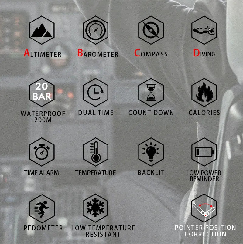 NORTH EDGE Mens Dive Watch Military Army Luxury Full Steel Smartwatch Compass Altimeter Barometer Digital Clock Waterproof 200m