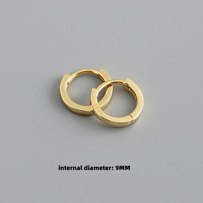 WANTME 925 Sterling Silver Minimalist Punk Rock Circle Hoop Earrings for Women Men Goth Piercing Ear Buckle Charm Fine Jewelry