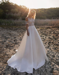 Bohemian Wedding Dress For Brides Off The Shoulder Lace Boho Bridal Gown