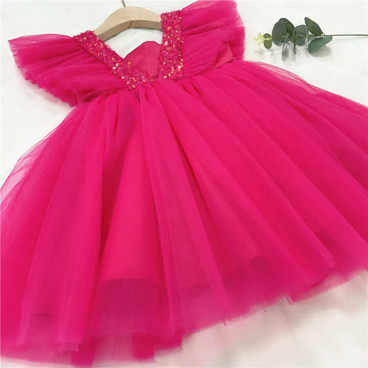 Princess Toddler Kids Tutu Fluffy Dress  Baby Girl Clothes Birthday Pageant Party Dresses