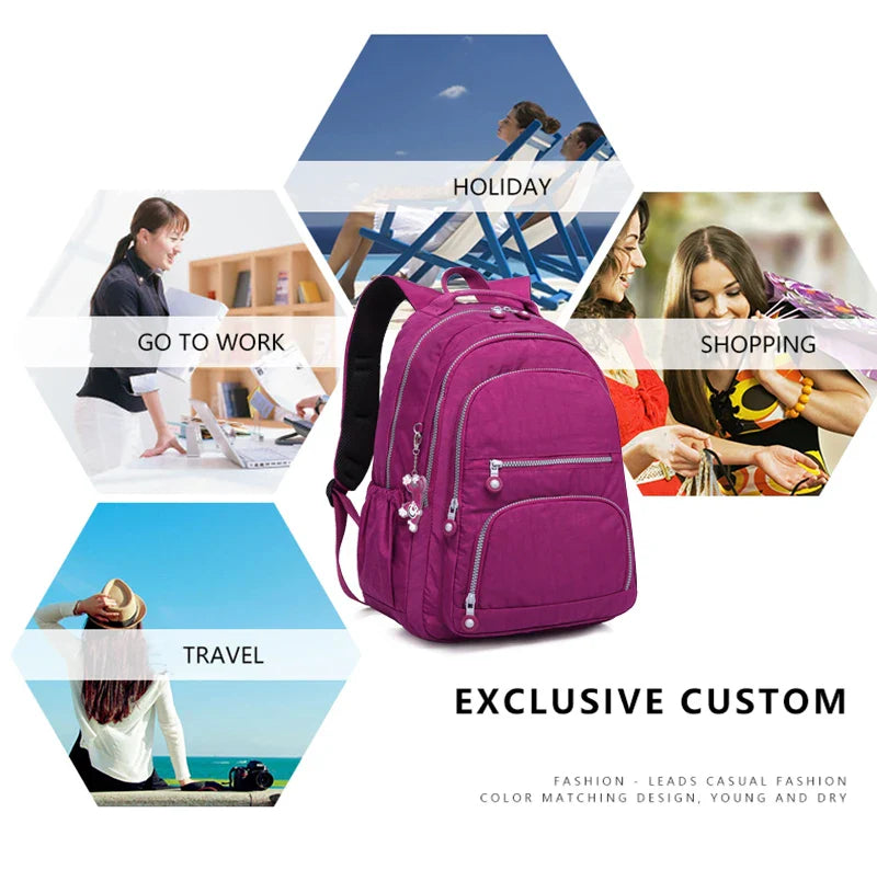 TEGAOTE Aesthetic School Backpacks for Teenagers Girl 2024 Nylon Waterproof Travel BackPack Purse Women Laptop Bagpack Mochila