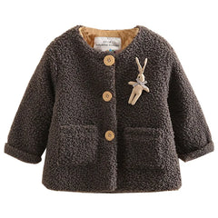 Children'S Outerwear Thickening Fleece Cotton Padded Cartoon Jacket Coat For Kids