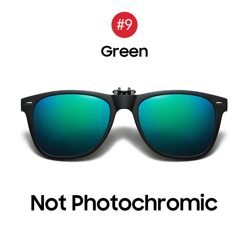 VIVIBEE Men Photochromic Polarized Lens Flip Up Clip on Sunglasses Women Driving Sun Glasses with Clips 2026 Trending Product