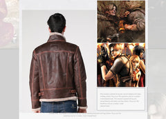 Leon S Kennedy Motorcycle Faux Leather Jacket Men Winter Fleece Plush Riders Jacket