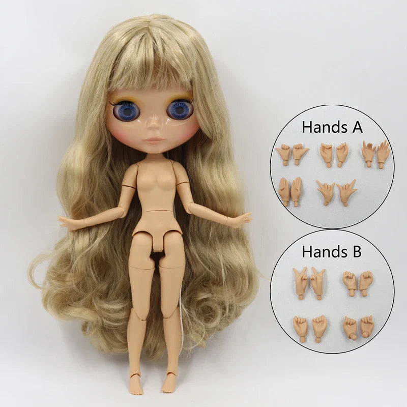 ICY DBS Blyth doll 1/6 bjd joint body tan skin doll glossy face 30cm toy random eyes colors