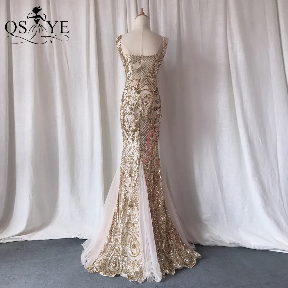 Evening wear Dresses: Mermaid Long Prom Gown Glitter Sequin Party Dress