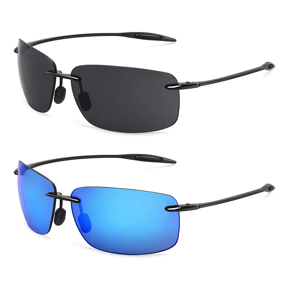 Sunglasses for Men: Orange Male Driving Rectangle Ultralight Frame Sunglasses