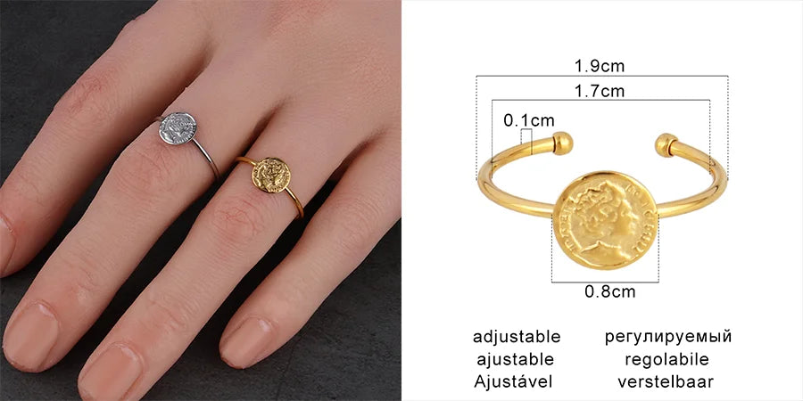 Fashion Euramerican Gold Colour Ring Rings Women Ring Stainless Steel Ring Woman