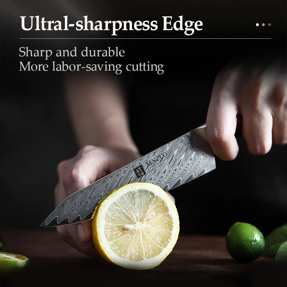5" Utility Knife Damascus Professional Kitchen Knives Japanese High Carbon